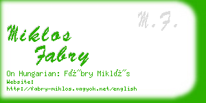 miklos fabry business card